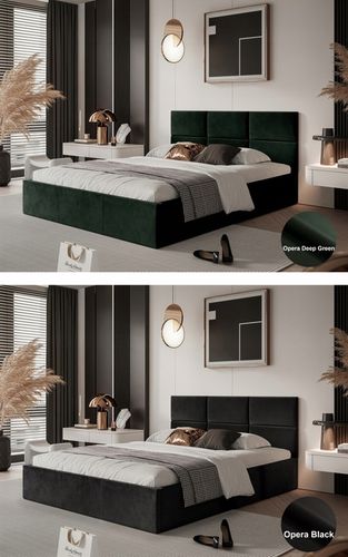 ŁOŻKO TAPICEROWANE PORTO Z PODNOSZONYM STELAŻEM POJEMNIKIEM POŚCIEL 180x200 na Arena.pl