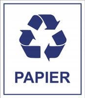 NAKLEJKA PAPIER SEGREGACJA ŚMIECI NA ŚMIETNIK KOSZ WODOODPORNA 15x13 cm