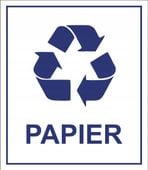 NAKLEJKA PAPIER SEGREGACJA ŚMIECI NA ŚMIETNIK KOSZ WODOODPORNA 15x13 cm