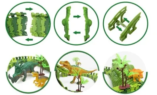 MEGA TOR WYŚCIGOWY XXXL DINOZAUR DINO PARK 240 el. na Arena.pl