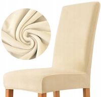 POKROWIEC NA KRZESŁO WELUR PREMIUM AKSAMIT KREMOWY