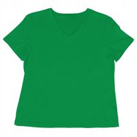 BAWEŁNIANA BLUZKA DEKOLT V DUŻE ROZMIARY OVERSIZE KOSZULKA T-SHIRT
