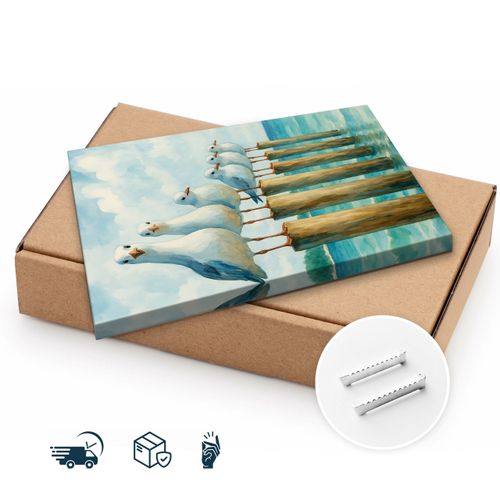 Obraz Na Płótnie Malowane Mewy 20cm x 30cm na Arena.pl