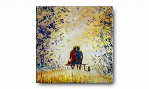 OBRAZ NA PŁÓTNIE 115 Zakochani 40x40cm na Arena.pl