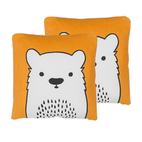 Zestaw 2 poduszek dla dzieci miś 45 x 45 cm pomarańczowy WARANASI