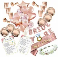 ZESTAW WIECZÓR PANIEŃSKI BALONY KUBECZKI TALERZYKI SZARFA DEKORACJE WIANEK