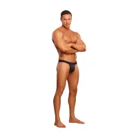 male power boneyard micro tanga l/xl czarna z czerwonym pierścieniem