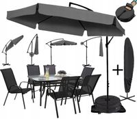Parasol z wysięgnikiem szary 350 x 262 cm