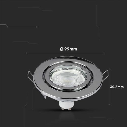 Oprawa Sufitowa Oczko Okrągłe Ruchome Chrom Gu10/Mr16 Fi 50Mm V-Tac na Arena.pl