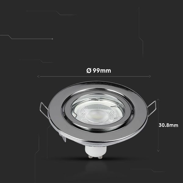 Oprawa Sufitowa Oczko Okrągłe Ruchome Chrom Gu10/Mr16 Fi 50Mm V-Tac zdjęcie 6