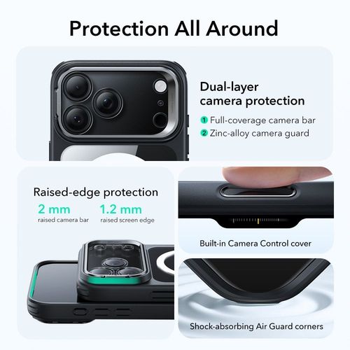 ESR CLASSIC HYBRID KICKSTAND MAGSAFE IPHONE 17 PRO MAX CLEAR/BLACK na Arena.pl