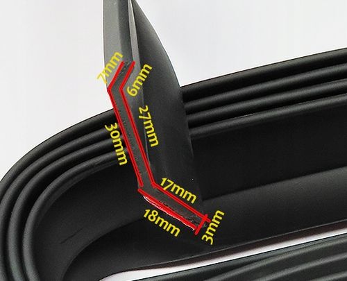 UNIWERSALNA dokładka zderzaka przedniego spoiler GUMOWA 2,5m SPOJLER OSŁONA na Arena.pl