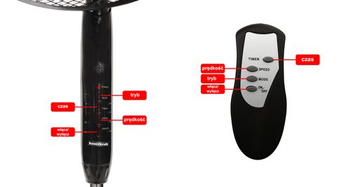 Wentylator podłogowy wiatrak stojący 5 łopatek mocny timer pilot 3 tryby na Arena.pl