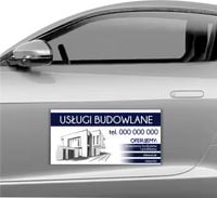 MAGNES NA SAMOCHÓD AUTO MAGNETYCZNA REKLAMA 60X30 USŁUGI BUDOWLANE ELEWACJE
