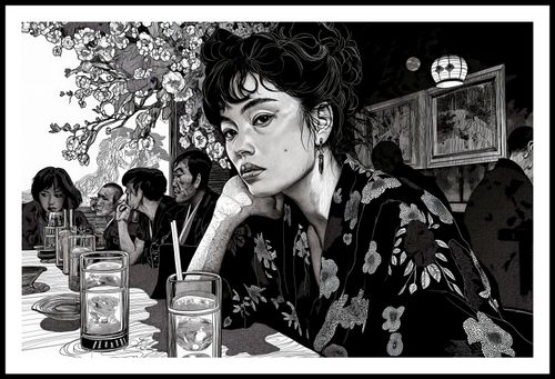 Plakat 91,5x60cm Czarne Kimono na Arena.pl