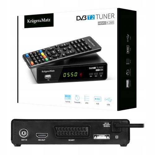 Tuner Dvb-T2 Krugermatz H.265 Hevc Dekoder Km0550 na Arena.pl