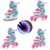 Rolki regulowane 4w1 LED Łyżwy Wrotki Rolko-Wrotki Meteor rozmiar XS