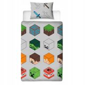 Komplet pościeli 140x200 dla chłopca Minecraft Creeper młodzieżowa