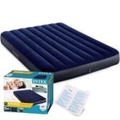 materac dmuchany welurowy 137x191 cm intex 64758 + pompka 68612 + 2