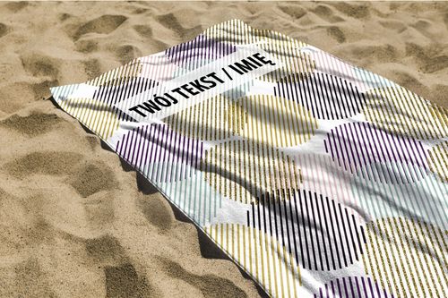 RĘCZNIK Kolorowe okręgi z twoim dowolnym tekstem 200x75cm 031L na Arena.pl