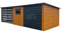 Schowek - domek ogrodowy 3,8x2,5m - wiata 3m - drzwi - okno TS1128