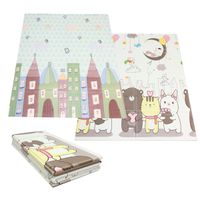 składana mata 200x180x1cm - pastelowe domki