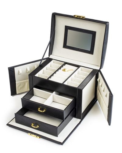Kuferek Na Biżuterię Z Lusterkiem Pojemna Szkatułka Do Przechowywania na Arena.pl