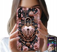 ETUI DO XIAOMI REDMI 9A - KOBIECE, MODNE WZORY, KŁÓDKA SERCE RÓŻA