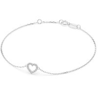 bransoletka z białego złota 585 z diamentem (brylantem) 0,07 ct lab