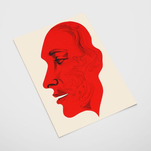 Plakat czerwona twarz ilustracja 30x40 cm na Arena.pl