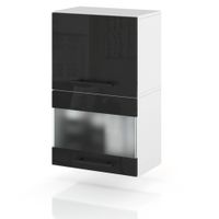 Szafka Kuchenna Wisząca Witryna Klapowa 40cm Spremium Czarny Połysk