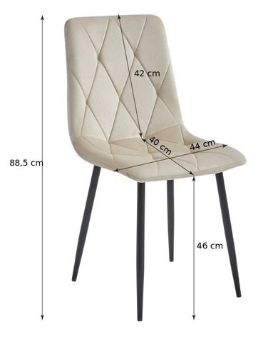 Krzesło LIBRA - beż aksamit / nogi czarne x 1 na Arena.pl