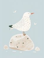 Plakat 60x80cm Wzory dla Dzieci, Dziewczynki i Chłopca - Mewa