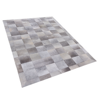 Dywan patchwork skórzany 160 x 230 cm szary ALACAM