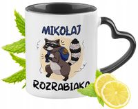 Kubek Czarny Z Uszkiem W Kształcie Serca Dla Mikołaja Idealny Na Prezent