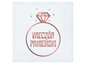 Serwetki, Wieczór Panieński, białe, 33 cm x 33 cm, 20 szt.