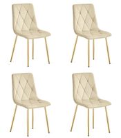 Krzesło tapicerowane LIBRA jasnobeżowe eleganckie do salonu jadalni x4