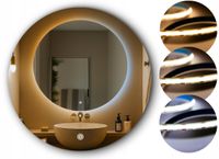 LUSTRO LED 60 cm COB 608 diod/m ~ 3 BARWY ~ OKRĄGŁE PODŚWIETLANE + WŁĄCZNIK