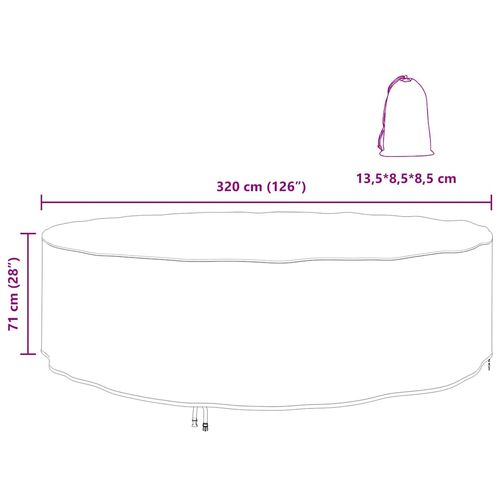 Pokrowiec na meble ogrodowe 320 x 320 x 71 cm Materiał 600D na Arena.pl