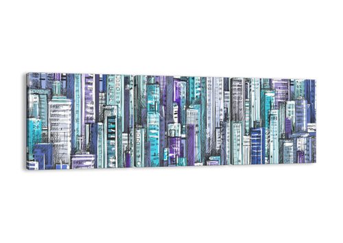 Obraz Na Płótnie - Drapacze Chmur - 120X40 Cm - Ca120X40-3857 na Arena.pl