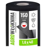 agrowłóknina czarna 150g/m2 uv 1,6m x 40mb gf agro