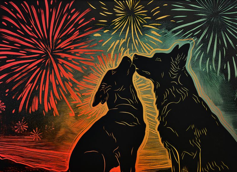 Plakat 55x40cm Psi Uścisk zdjęcie 1