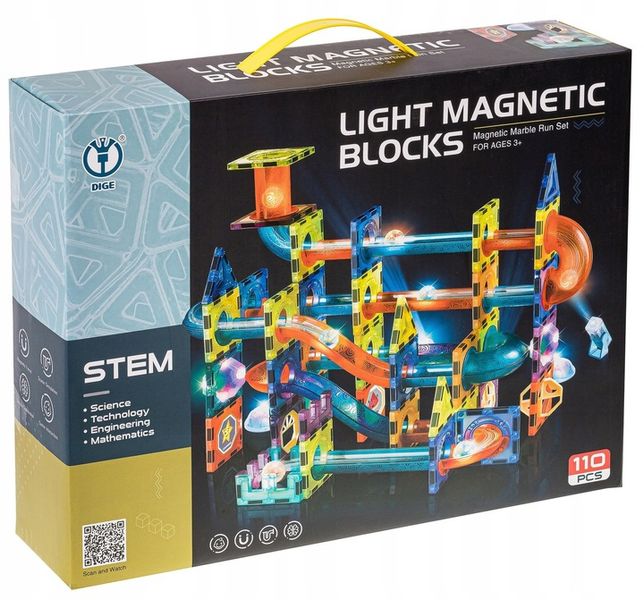 KLOCKI MAGNETYCZNE ŚWIĘCĄCE TOR KULKOWY KLOCKI KONSTRUKCYJNE KULODROM 110EL zdjęcie 7