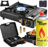 KARTUSZ GAZOWY Z KUCHENKA GAZOWA TURYSTYCZNA 2w1 Z REDUKTOREM I WALIZKĄ
