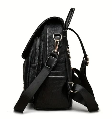 Plecak damski czarny skórzany elegancki miejski 2w1 torba na ramię na Arena.pl