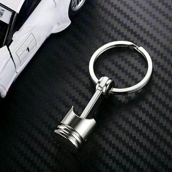 Breloczek Srebrny Tłok Silnikowy Piston Amulet Engine Piston Pipe do Auta zdjęcie 6