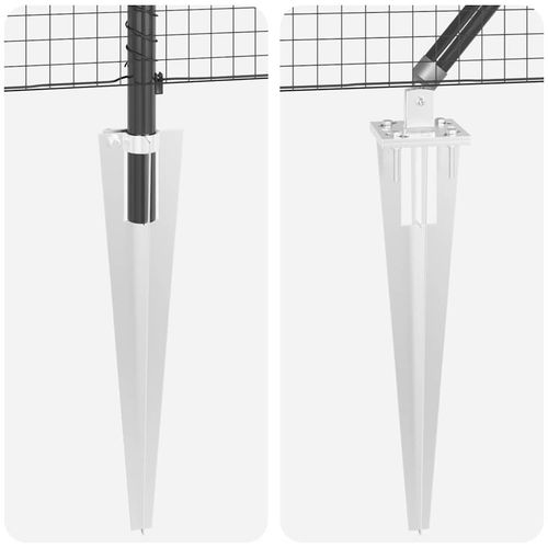 Ogrodzenie z słupkami Szary 1.5 x 10 m Stal na Arena.pl