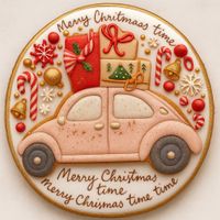 CIASTKO LUKROWANE GARBUS PRESENTS PINK ROZ.S KOŁO RĘCZNIE ROBIONE