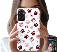 ETUI DO XIAOMI NOTE 11 / 11S - PSIE ŁAPKI NA BIAŁYM TLE, PIES, KOT, MIŚ