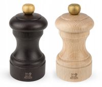 Zestaw młynków do soli i pieprzu BISTRO 10 cm naturalny i czarny PEUGEOT